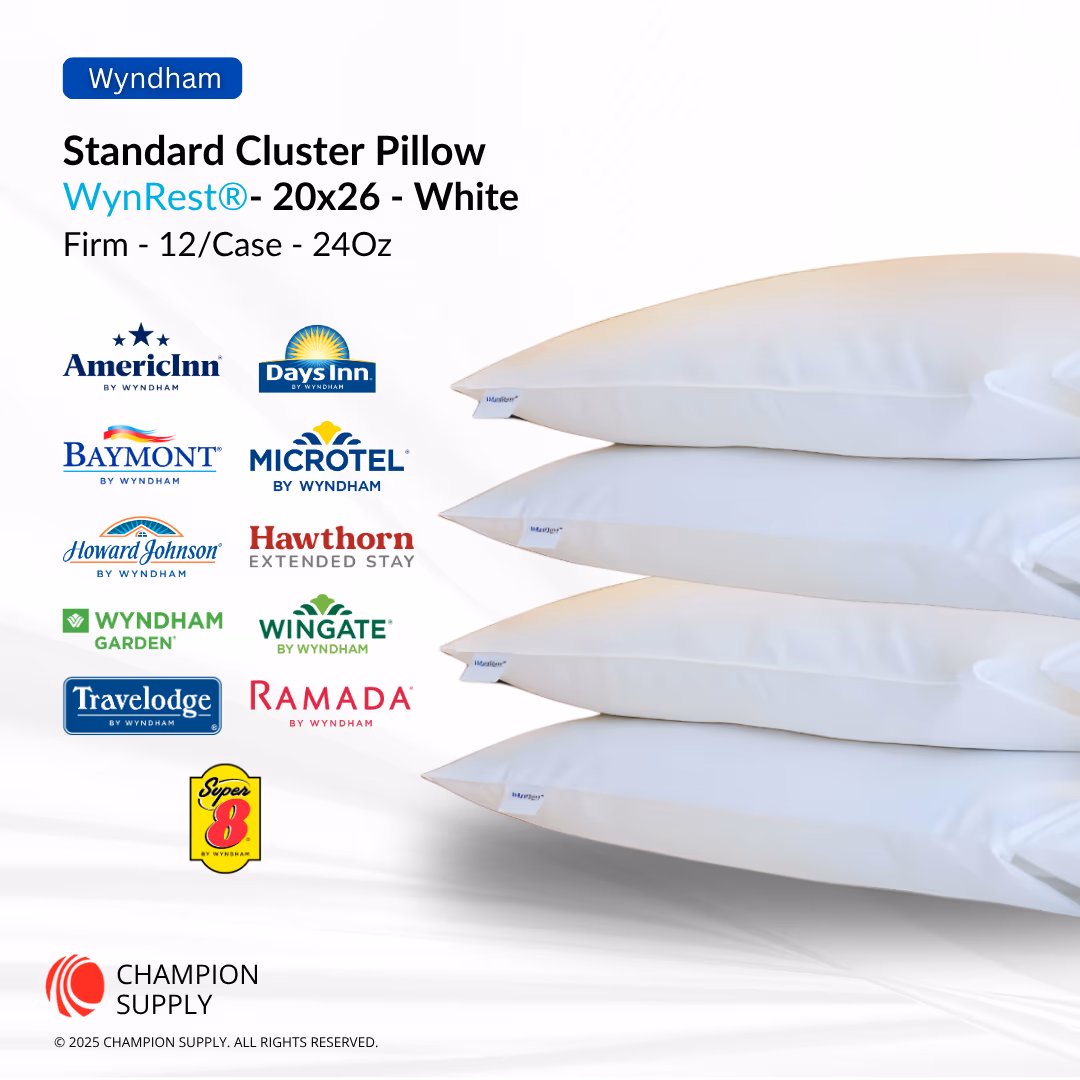 Wynrest Cluster Pillow Standard 20x26 Firm 24 Oz, Case of 12